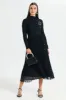 Women Black Corsage Flower Knit Woven Dress sold by Redtag