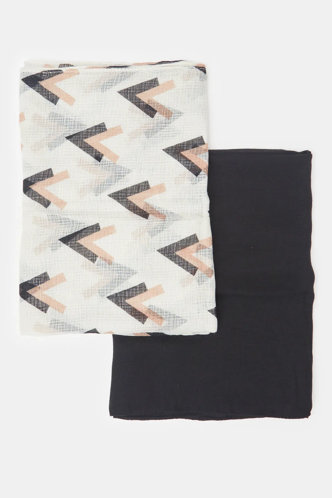 Women White And Black Printed Scarf Set (Pack of 2) sold by Redtag