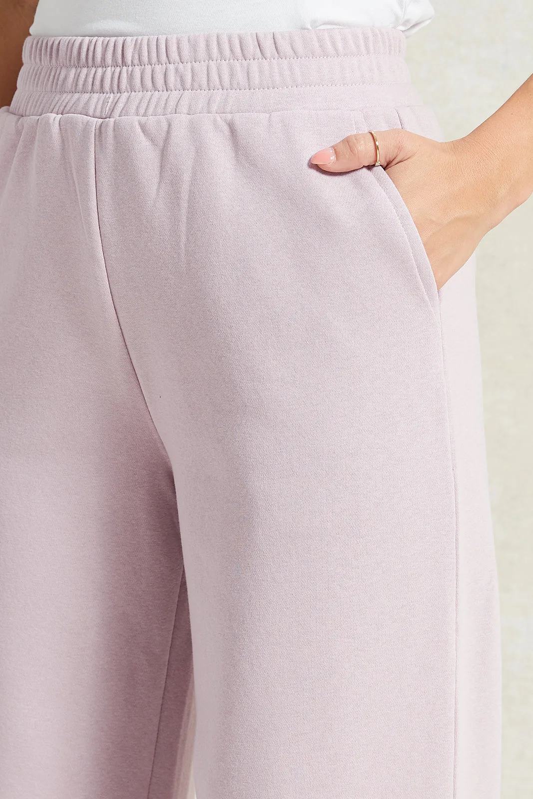 Women Lilac Wide Leg Pant With Lace Details sold by Redtag product image thumbnail 4