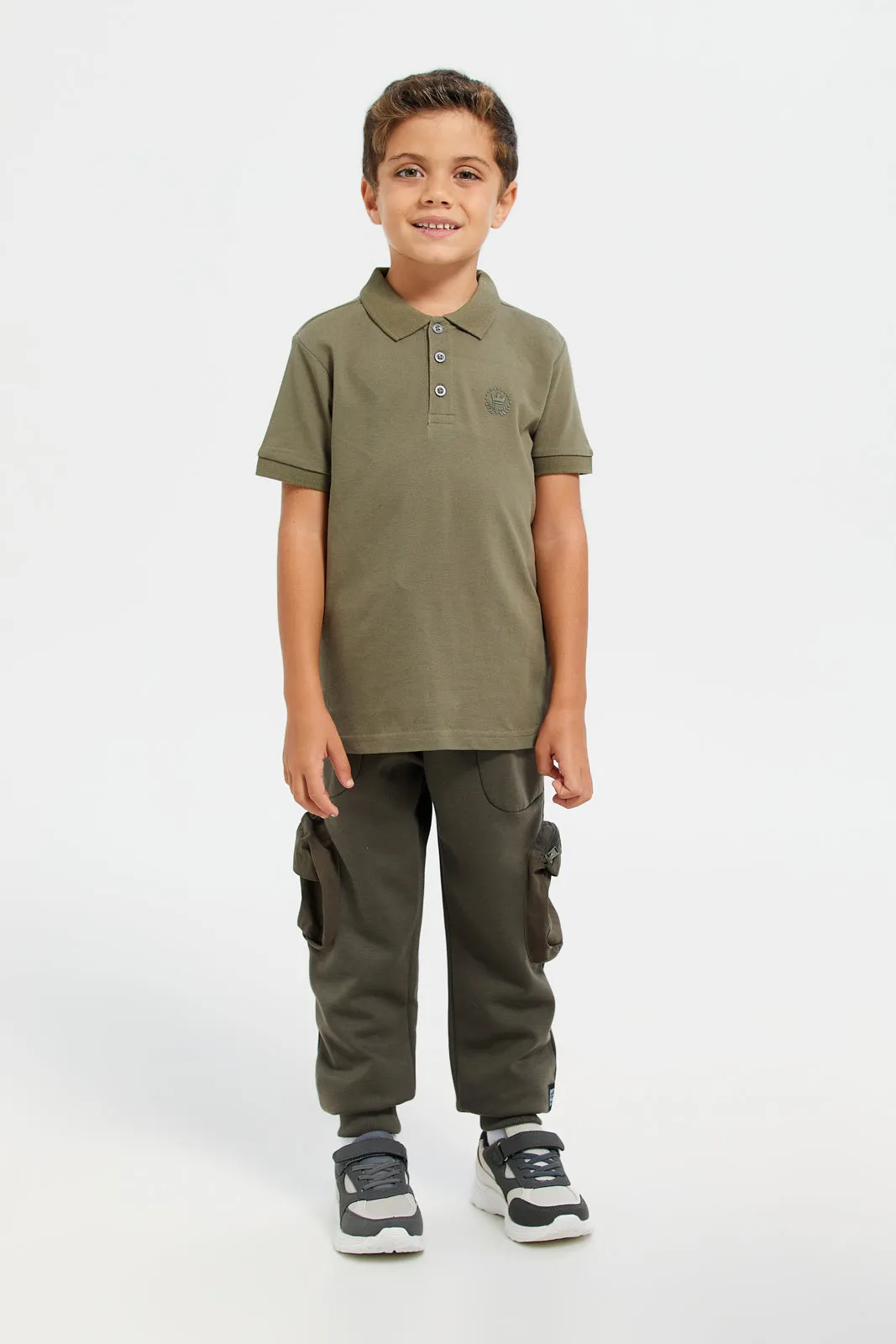 Boys Olive Solid Active Pants sold by Redtag product image thumbnail 2