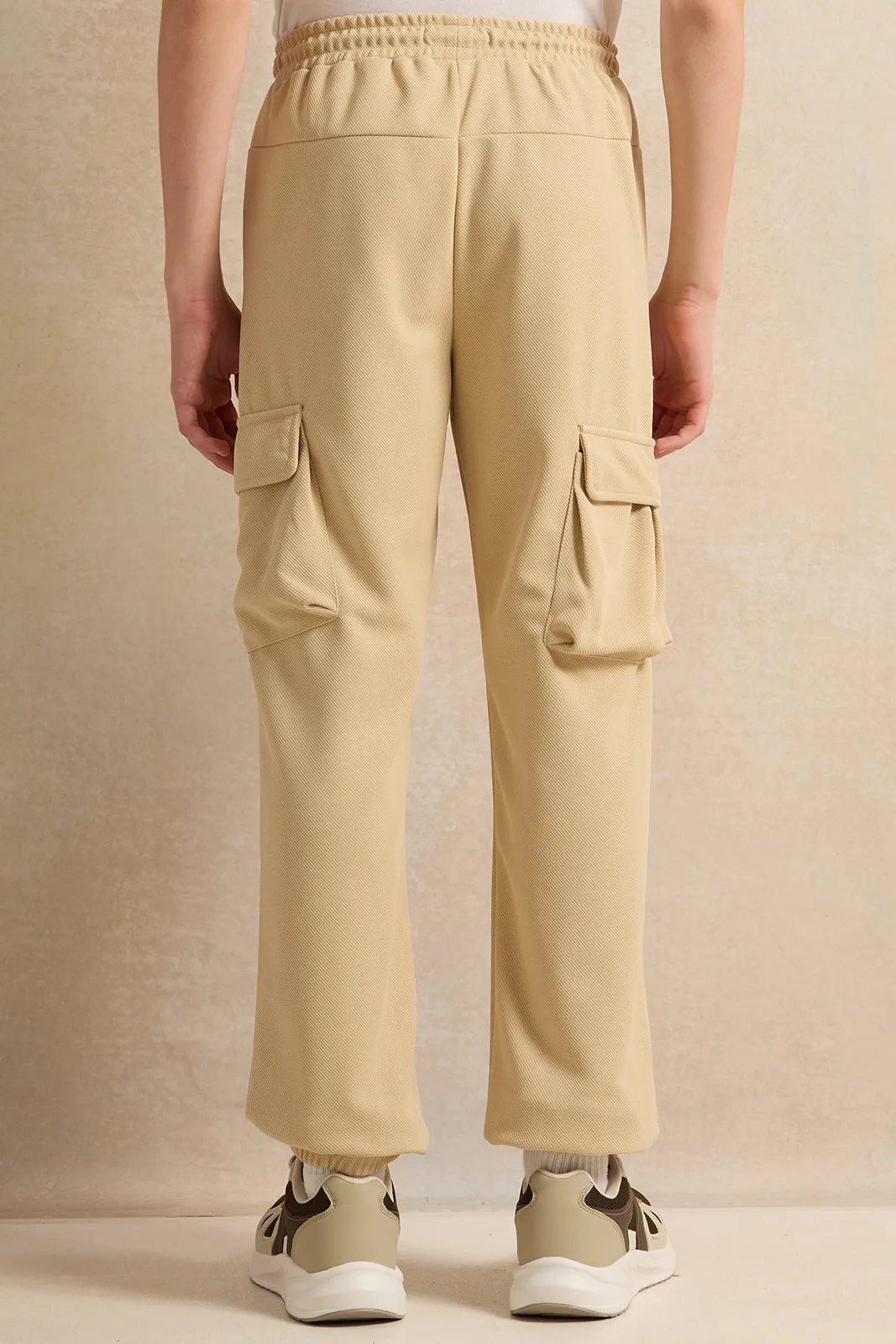 Senior Boys Beige Cargo With Zip Active Pants sold by Redtag product image thumbnail 3
