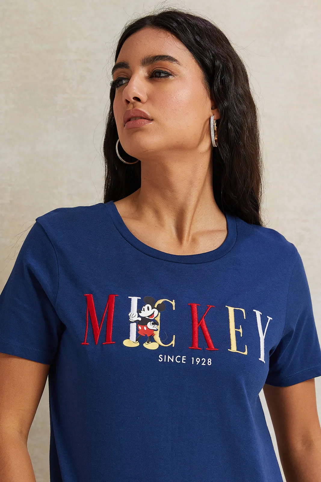 Women Navy Printed T-shirt sold by Redtag product image thumbnail 4