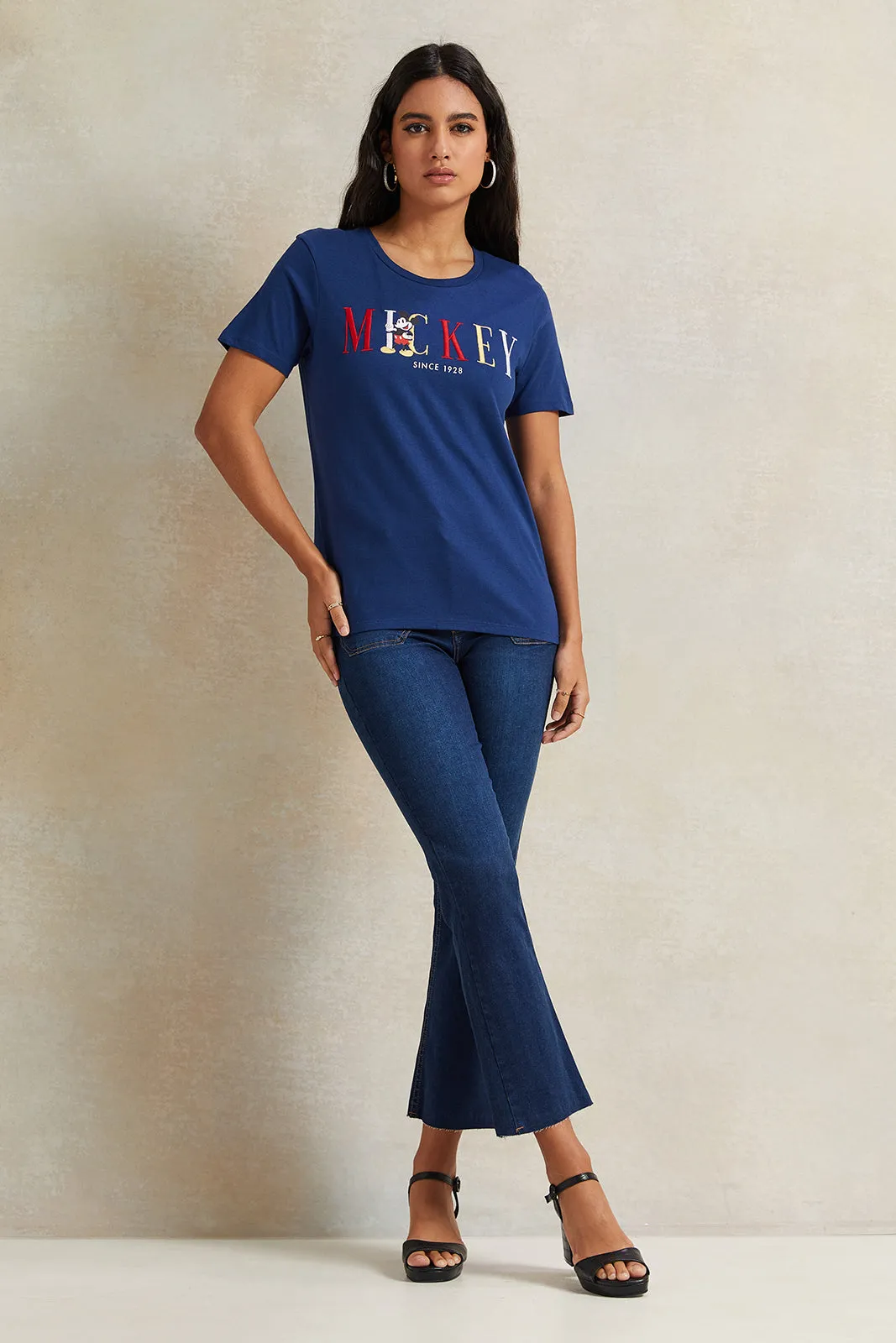 Women Navy Printed T-shirt sold by Redtag product image thumbnail 2