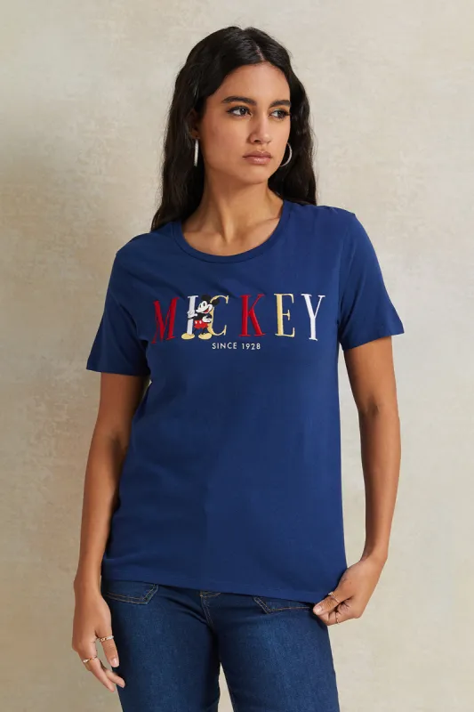 Women Navy Printed T-shirt sold by Redtag