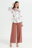 Women White Floral Print Satin Blouse sold by Redtag