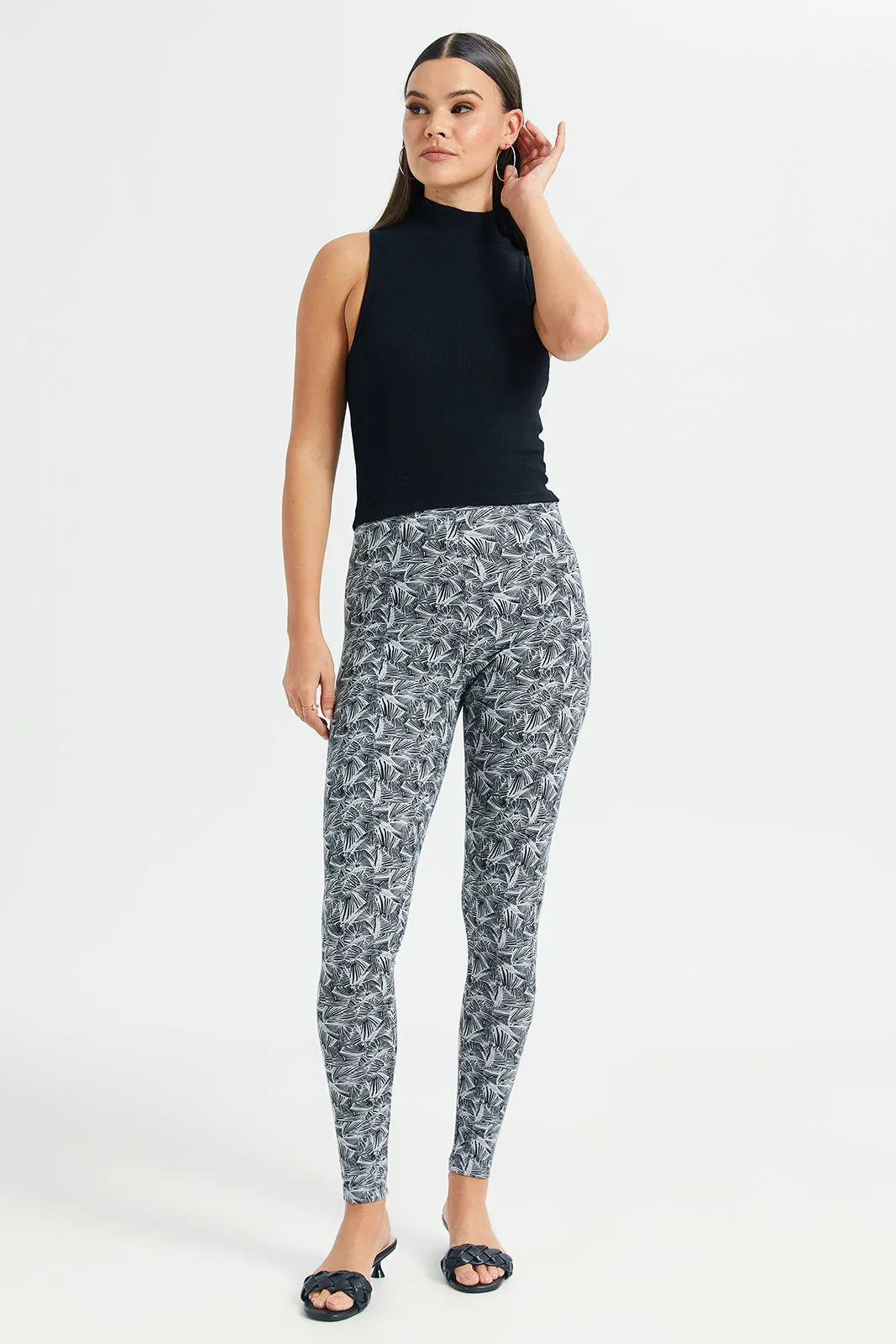 Women Black High Neck Rib T-Shirt sold by Redtag product image thumbnail 2