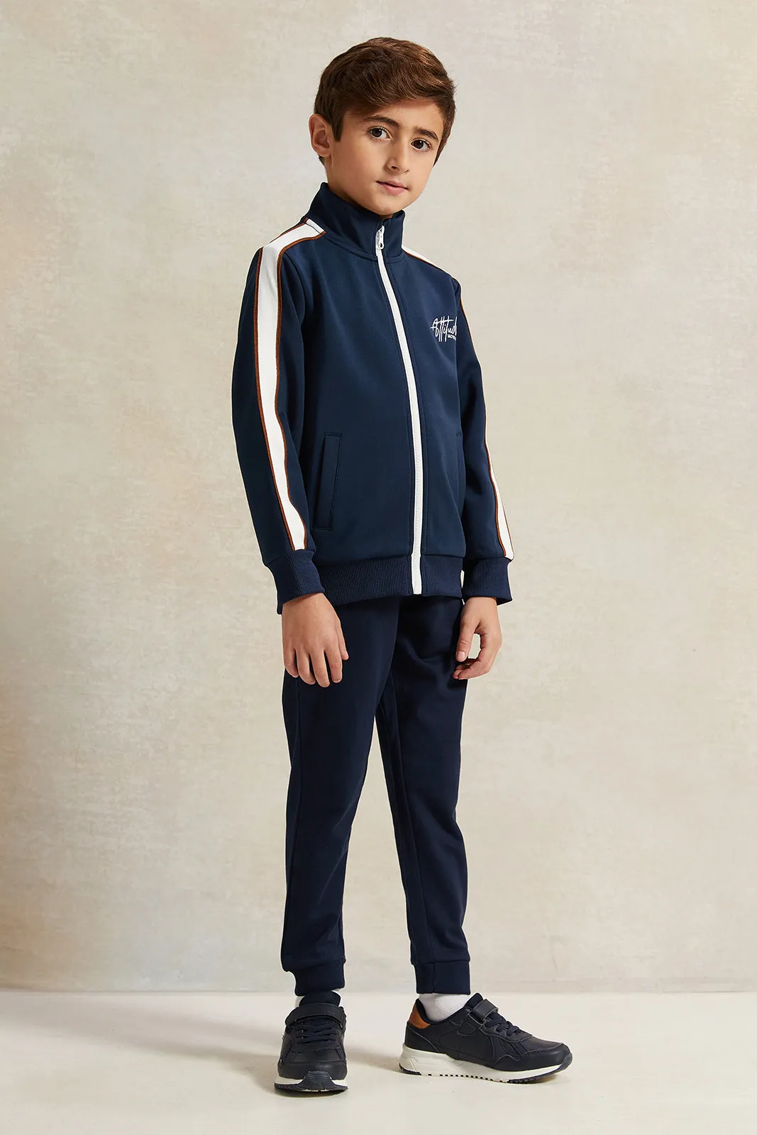 Boys Navy High-Neck Sweatshirt sold by Redtag product image thumbnail 2