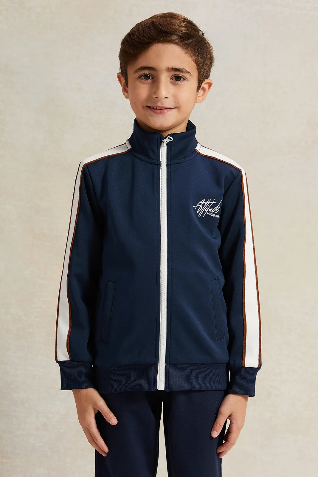 Boys Navy High-Neck Sweatshirt sold by Redtag