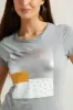 Women Grey Studio Foil T-Shirt sold by Redtag