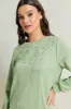 Women Green Embellished Sweatshirt sold by Redtag
