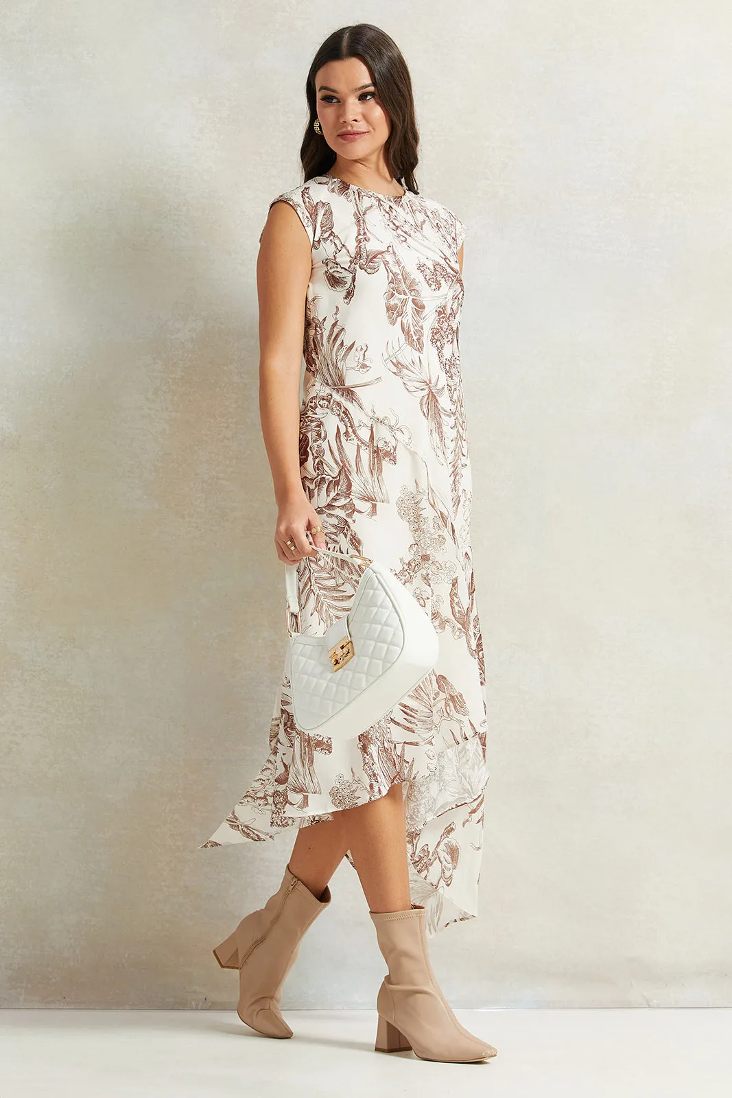Women Ivory Printed Dress sold by Redtag product image thumbnail 4