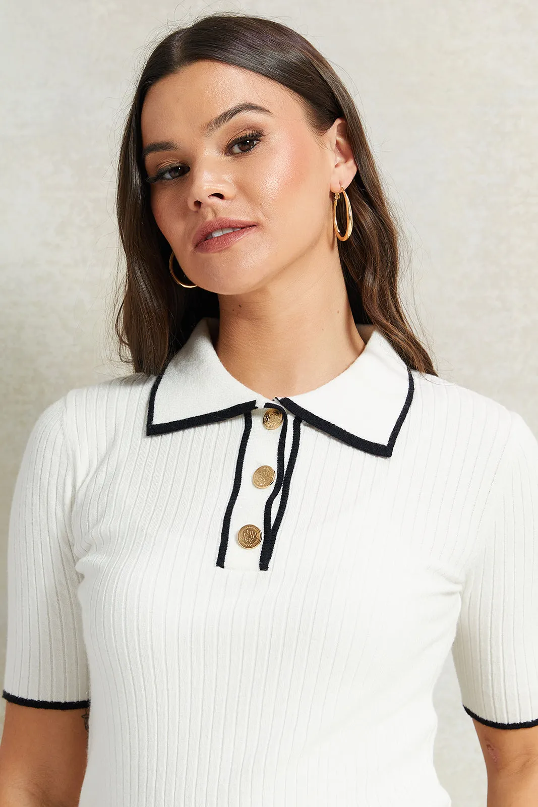 Women White Collared Top sold by Redtag product image thumbnail 4