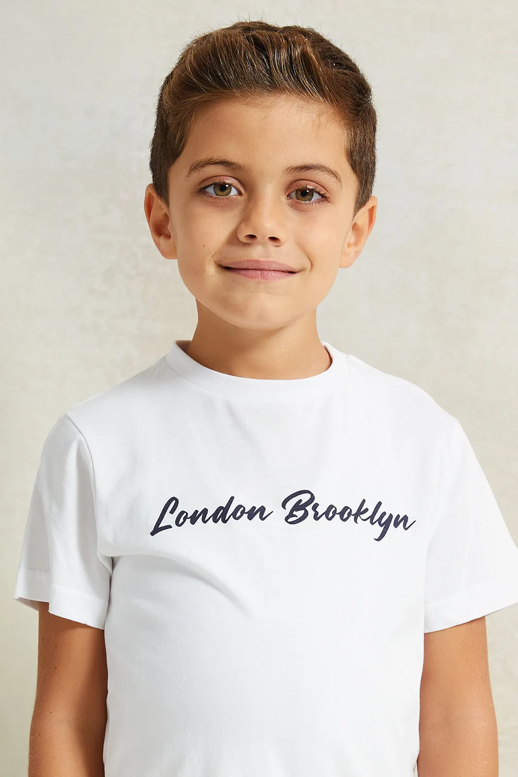 Boys Blue And White Long Sleeve Mandarin Collar Shirt With T-Shirt Set sold by Redtag product image thumbnail 5