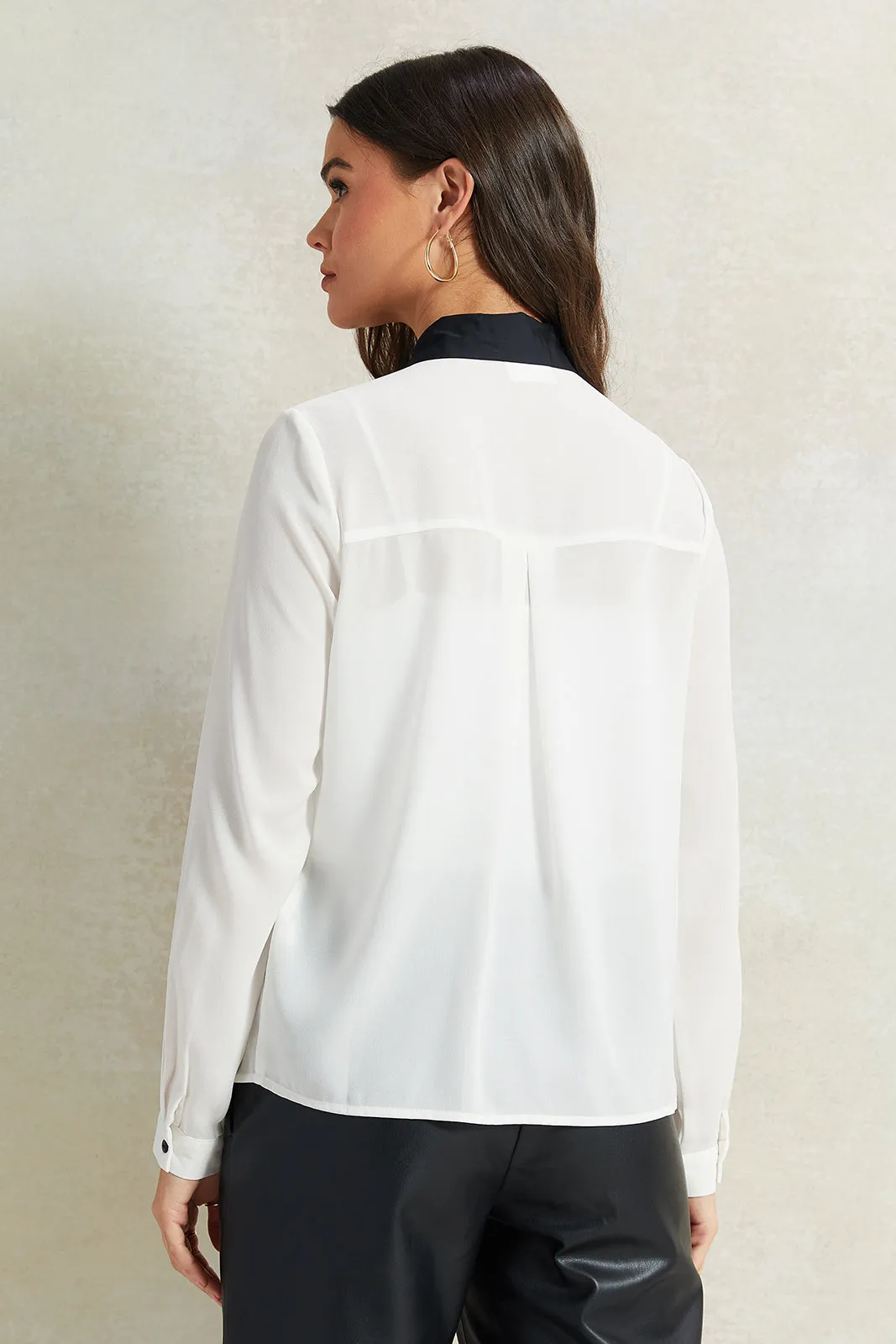 Women White Embellished Collared Blouse sold by Redtag product image thumbnail 3