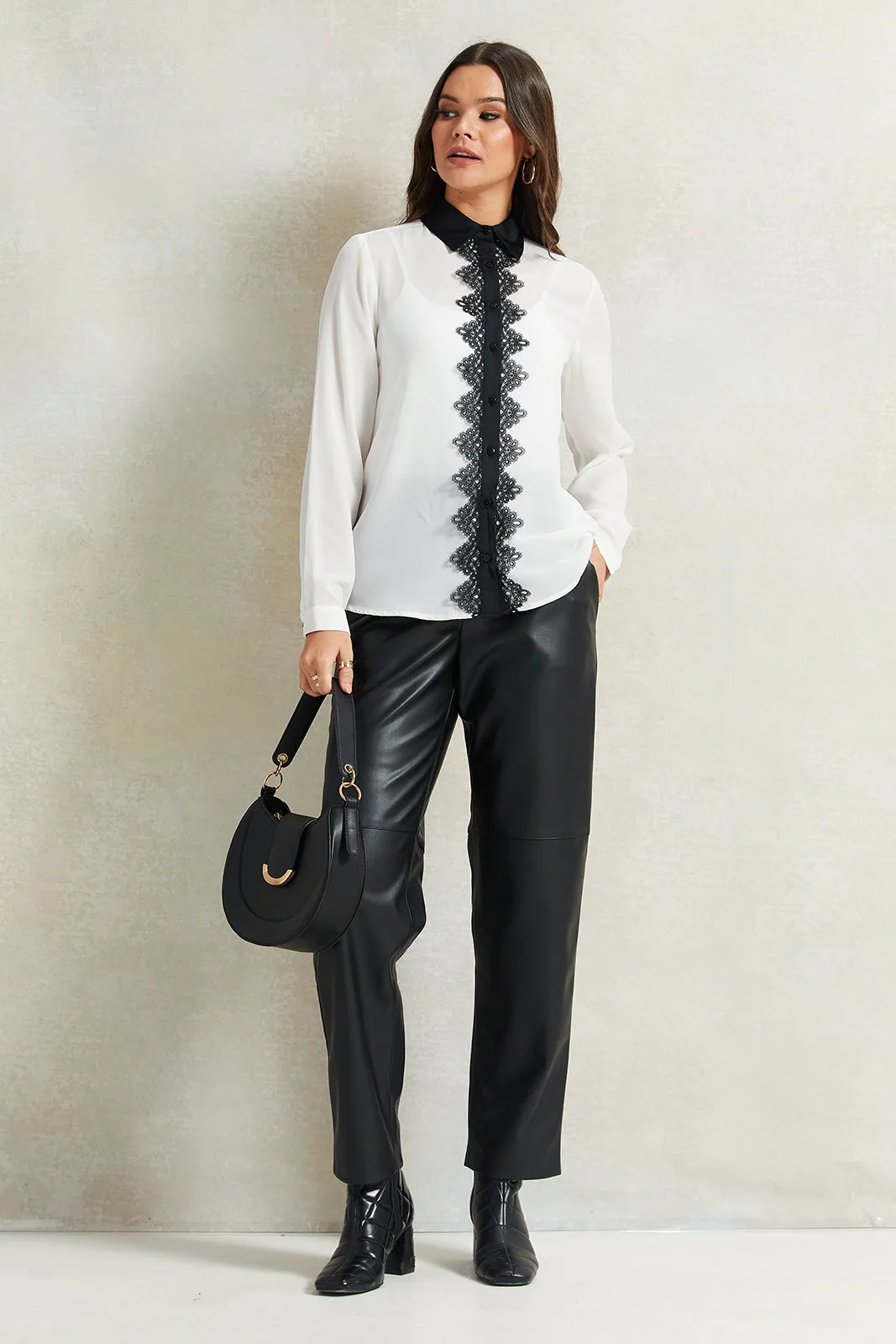 Women White Embellished Collared Blouse sold by Redtag product image thumbnail 2