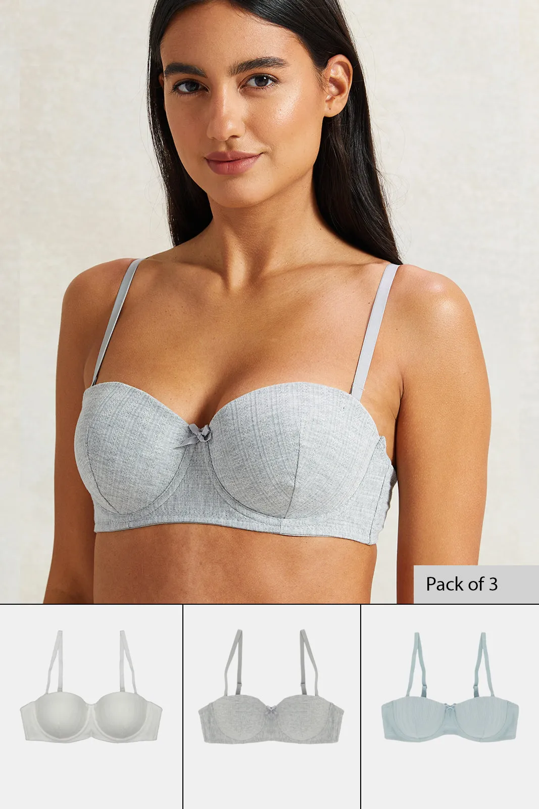 Women Assorted 3 Pack Balconette Bras sold by Redtag