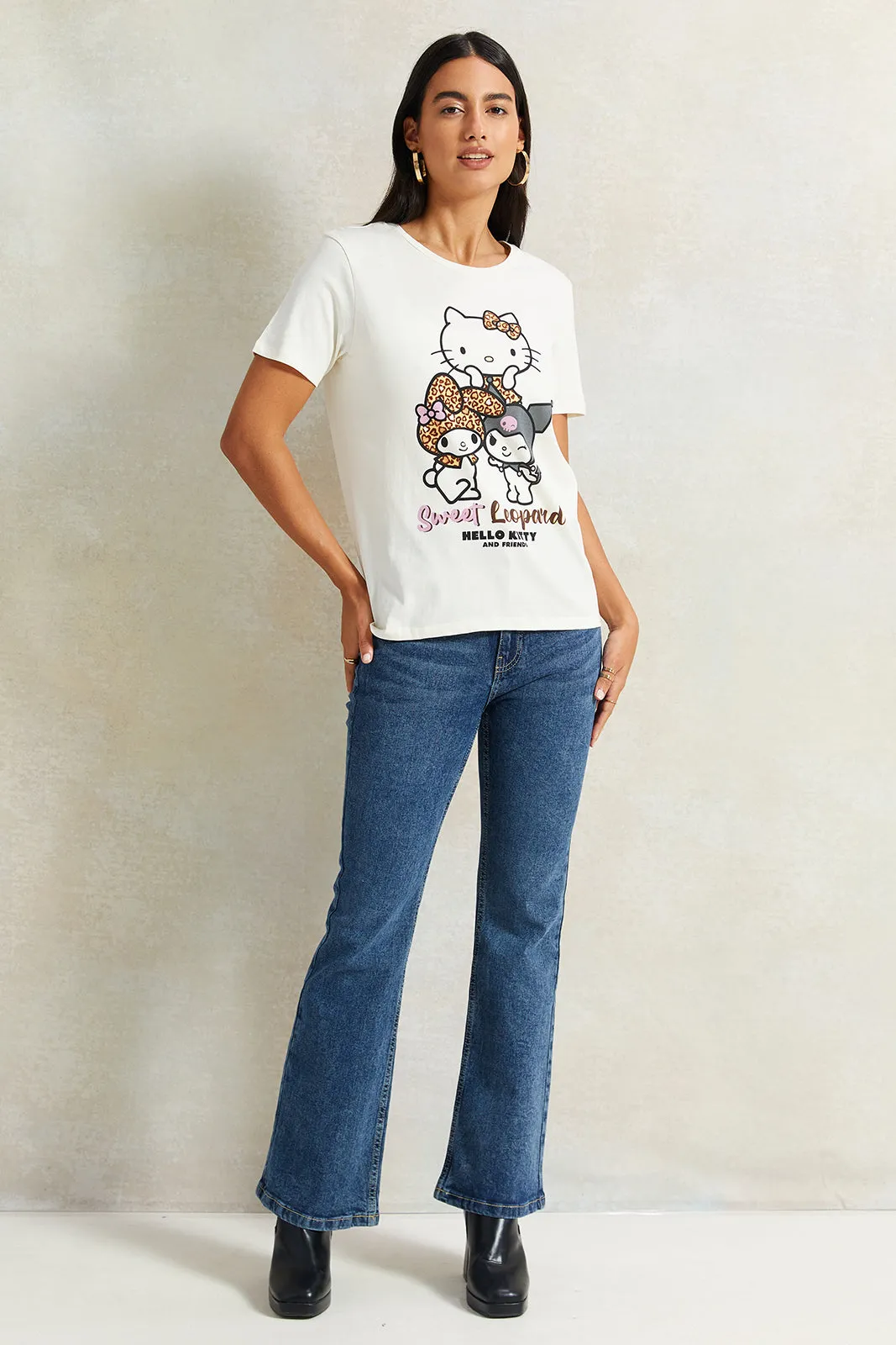 Women Ivory Hello Kitty Printed T-Shirt sold by Redtag product image thumbnail 2