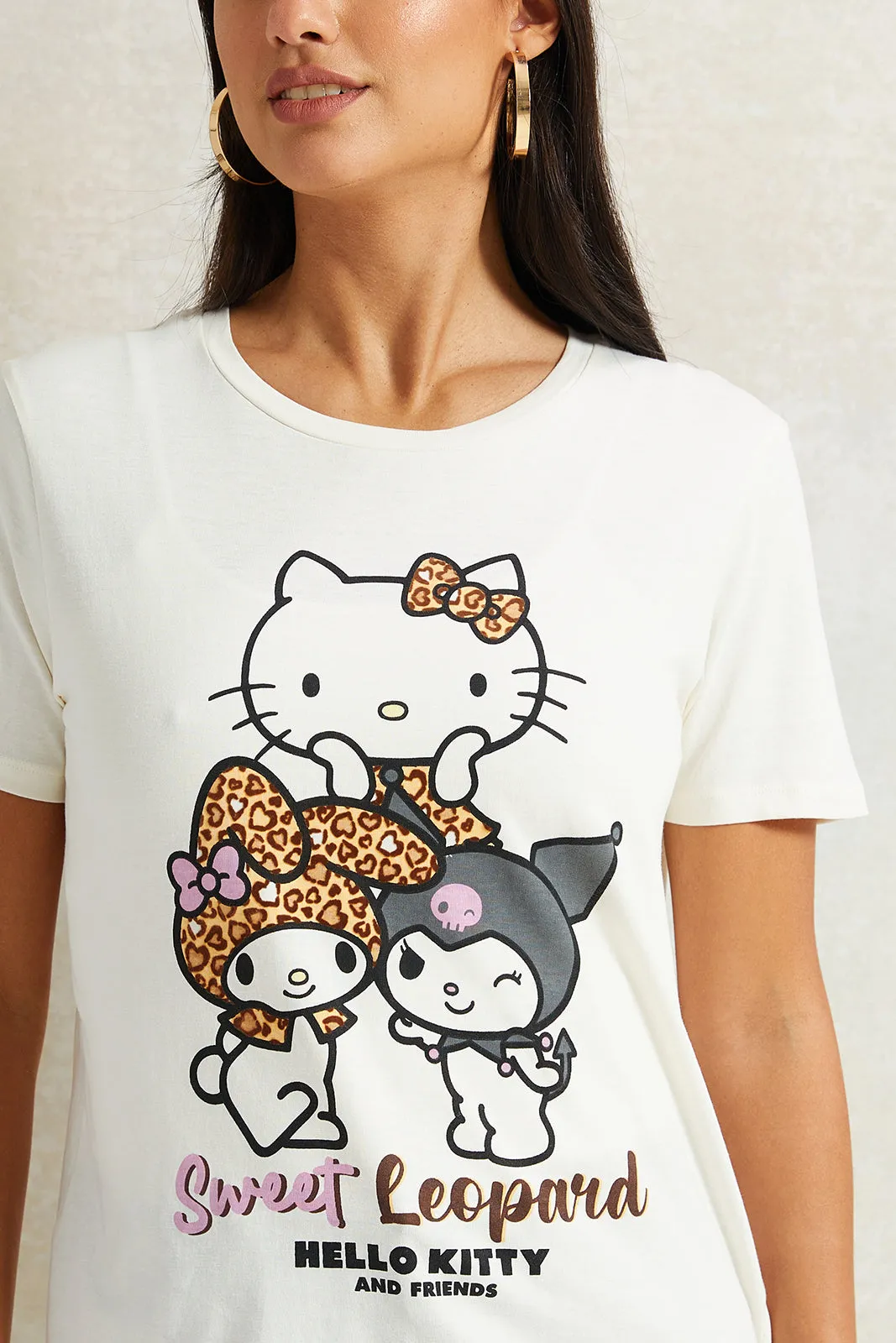 Women Ivory Hello Kitty Printed T-Shirt sold by Redtag product image thumbnail 4