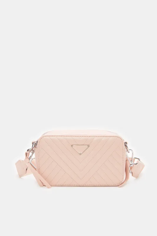 Women Pink Textured Cross Body Bag sold by Redtag