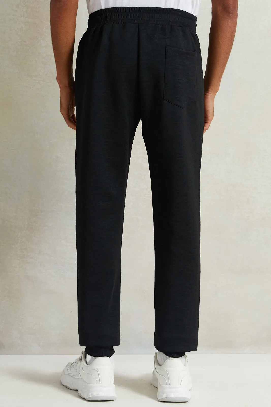 Men Black Jacquard Active Pants sold by Redtag product image thumbnail 3