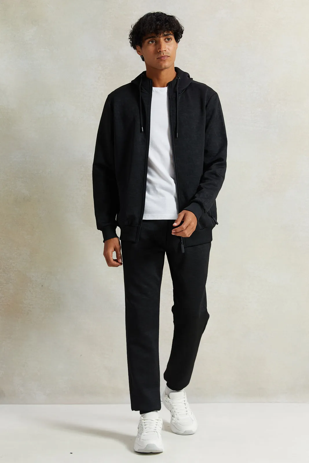 Men Black Jacquard Active Pants sold by Redtag product image thumbnail 2