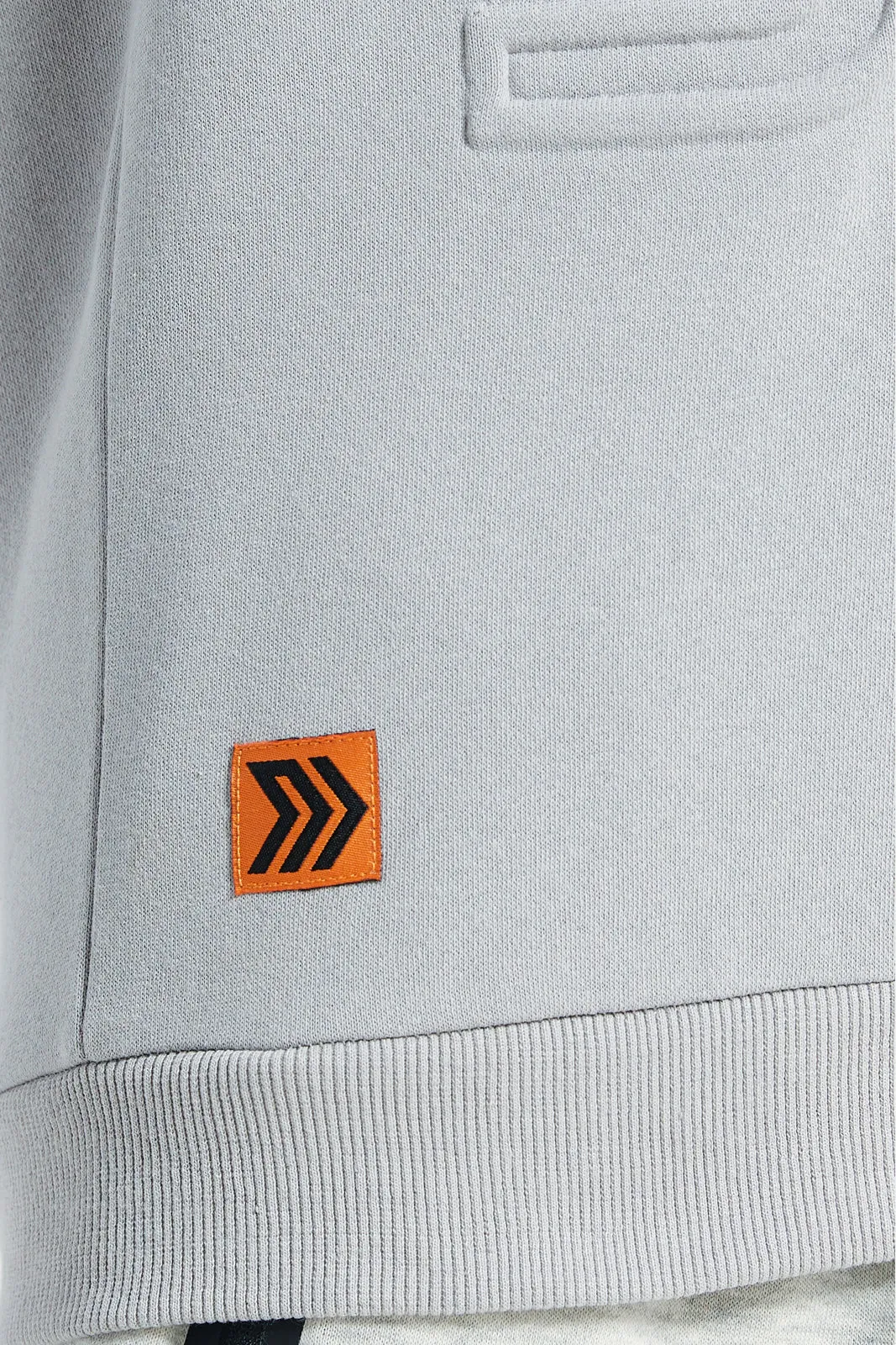 Senior Boys Grey Embossed Hooded Sweatshirt sold by Redtag product image thumbnail 5