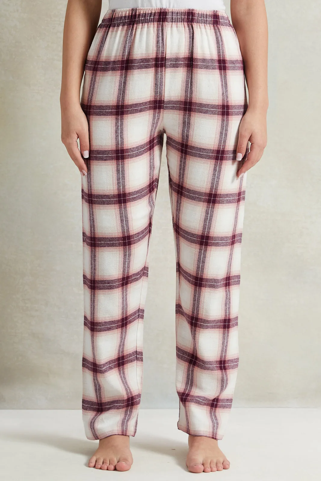 Women Burgundy Check Long Pant Cami Set (2 Piece) sold by Redtag product image thumbnail 3