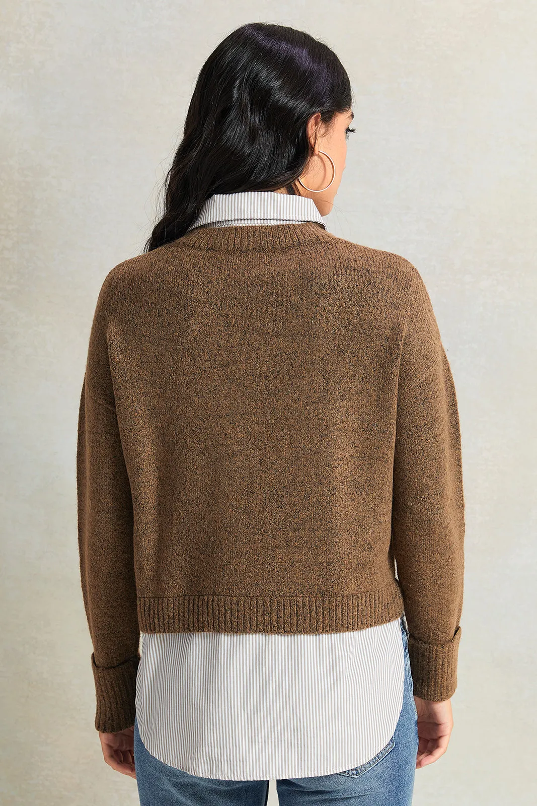 Women Brown With Beige Striped Twofer sold by Redtag product image thumbnail 3