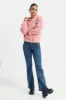 Women Pink Fleece Zip Through Hooded Sweatshirt sold by Redtag
