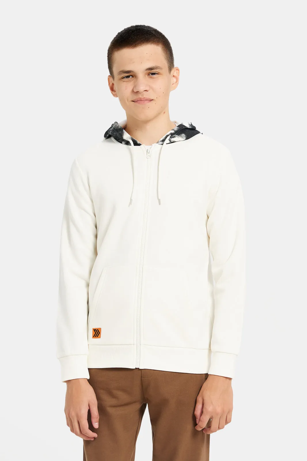 Senior Boys Ivory Hooded Sweatshirt sold by Redtag