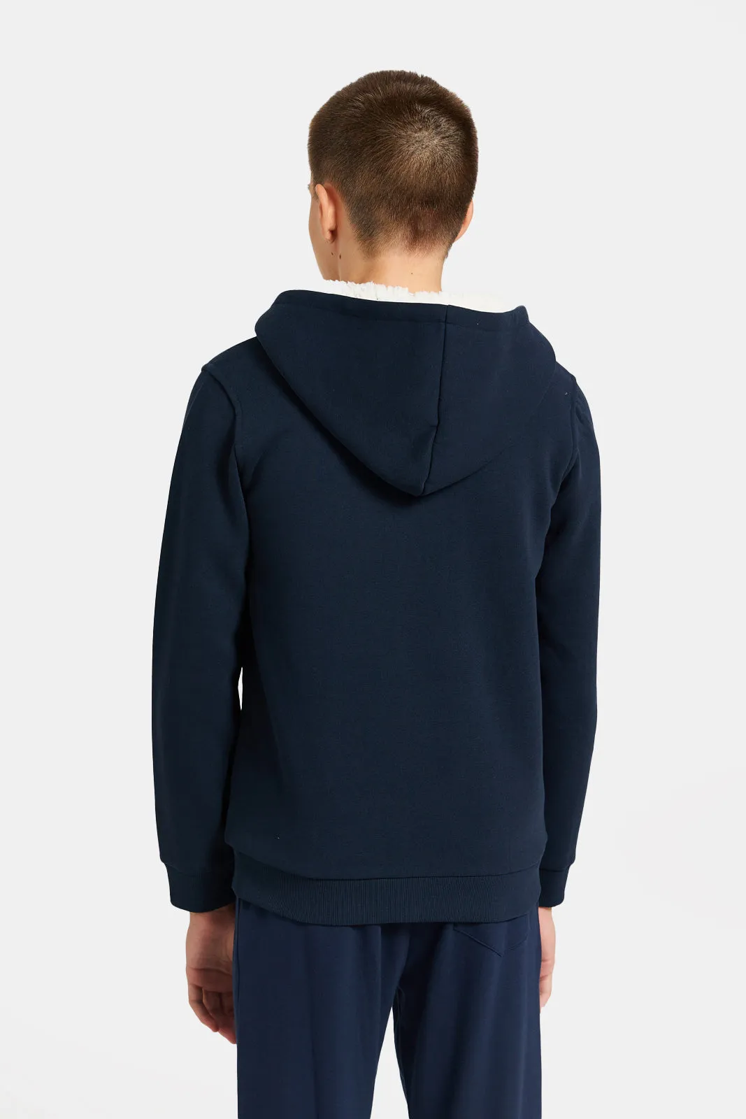 Senior Boys Navy Hooded Sweatshirt sold by Redtag product image thumbnail 3