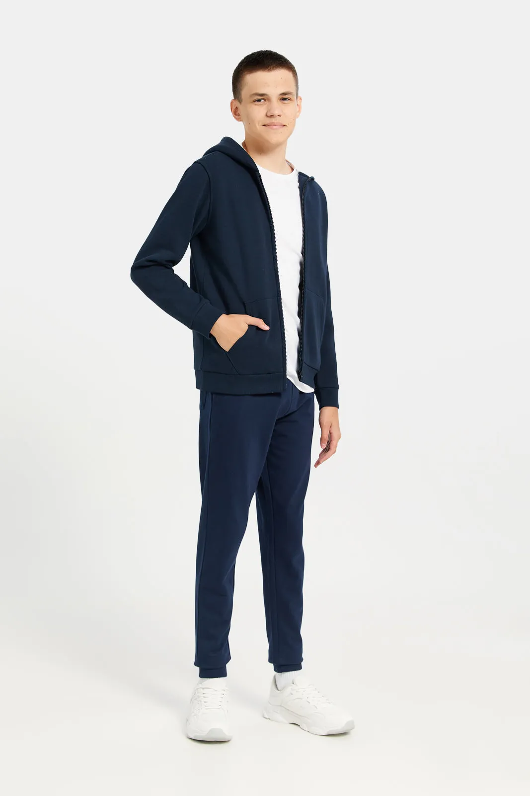 Senior Boys Navy Hooded Sweatshirt sold by Redtag product image thumbnail 2