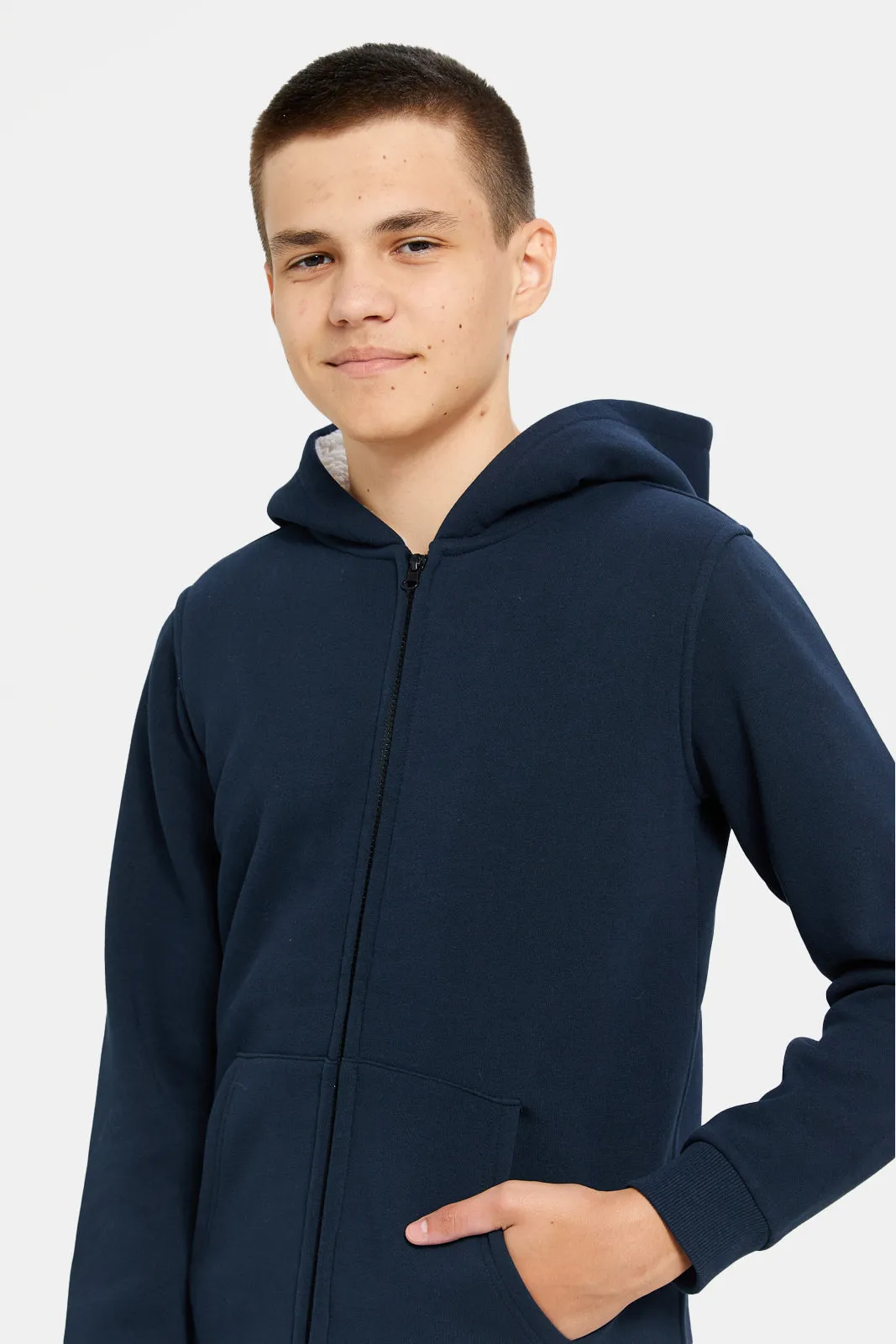 Senior Boys Navy Hooded Sweatshirt sold by Redtag product image thumbnail 4