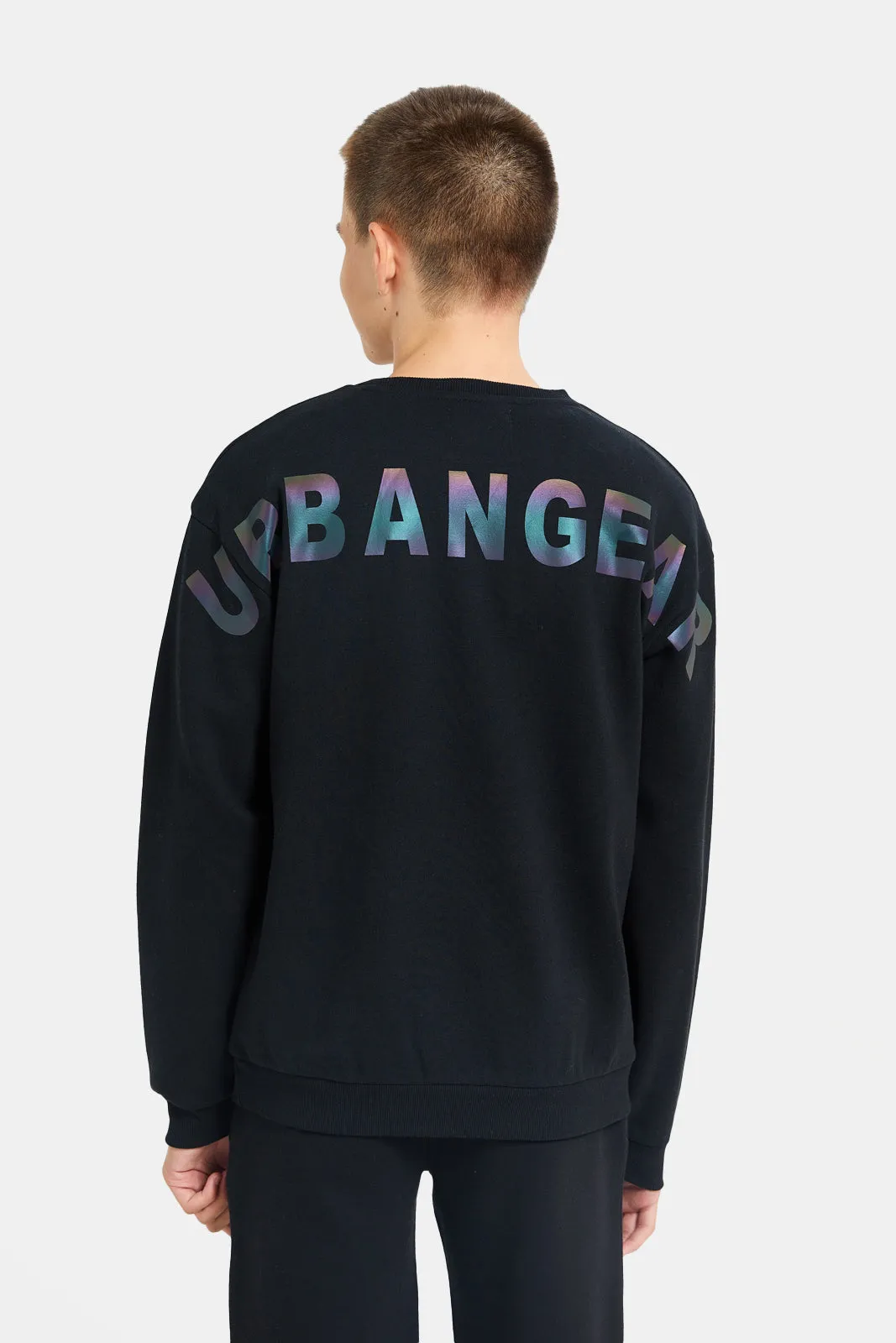 Senior Boys Black Back Print Sweatshirt sold by Redtag product image thumbnail 3