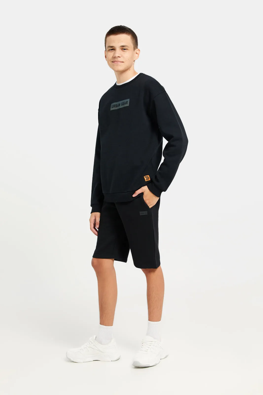 Senior Boys Black Back Print Sweatshirt sold by Redtag product image thumbnail 2