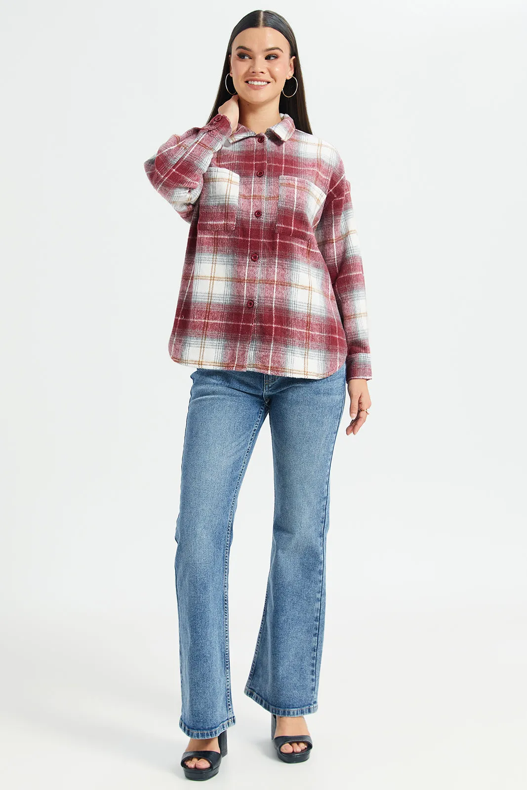 Women Assorted Checkered Brushed Shirt sold by Redtag product image thumbnail 2