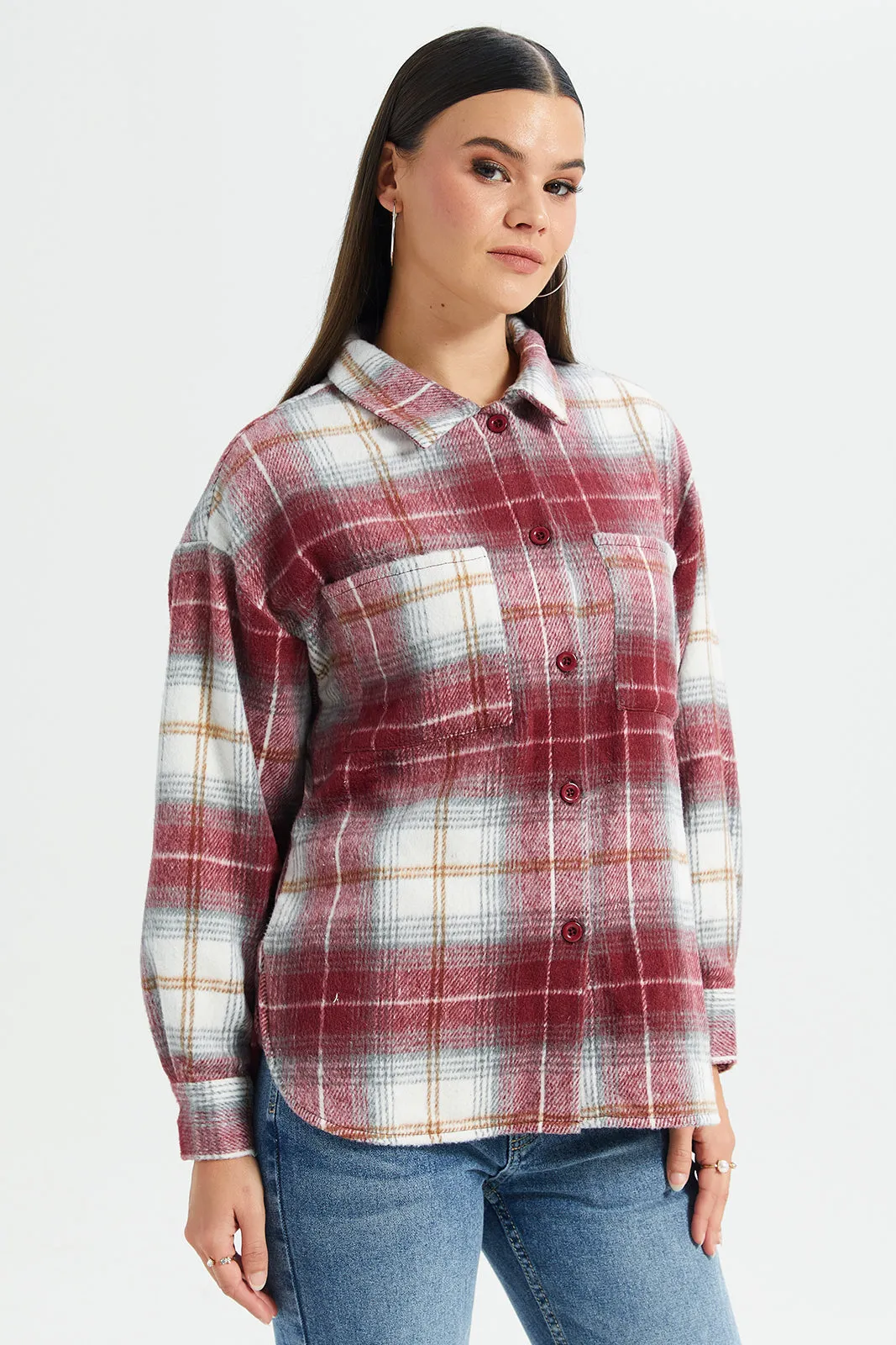 Women Assorted Checkered Brushed Shirt sold by Redtag