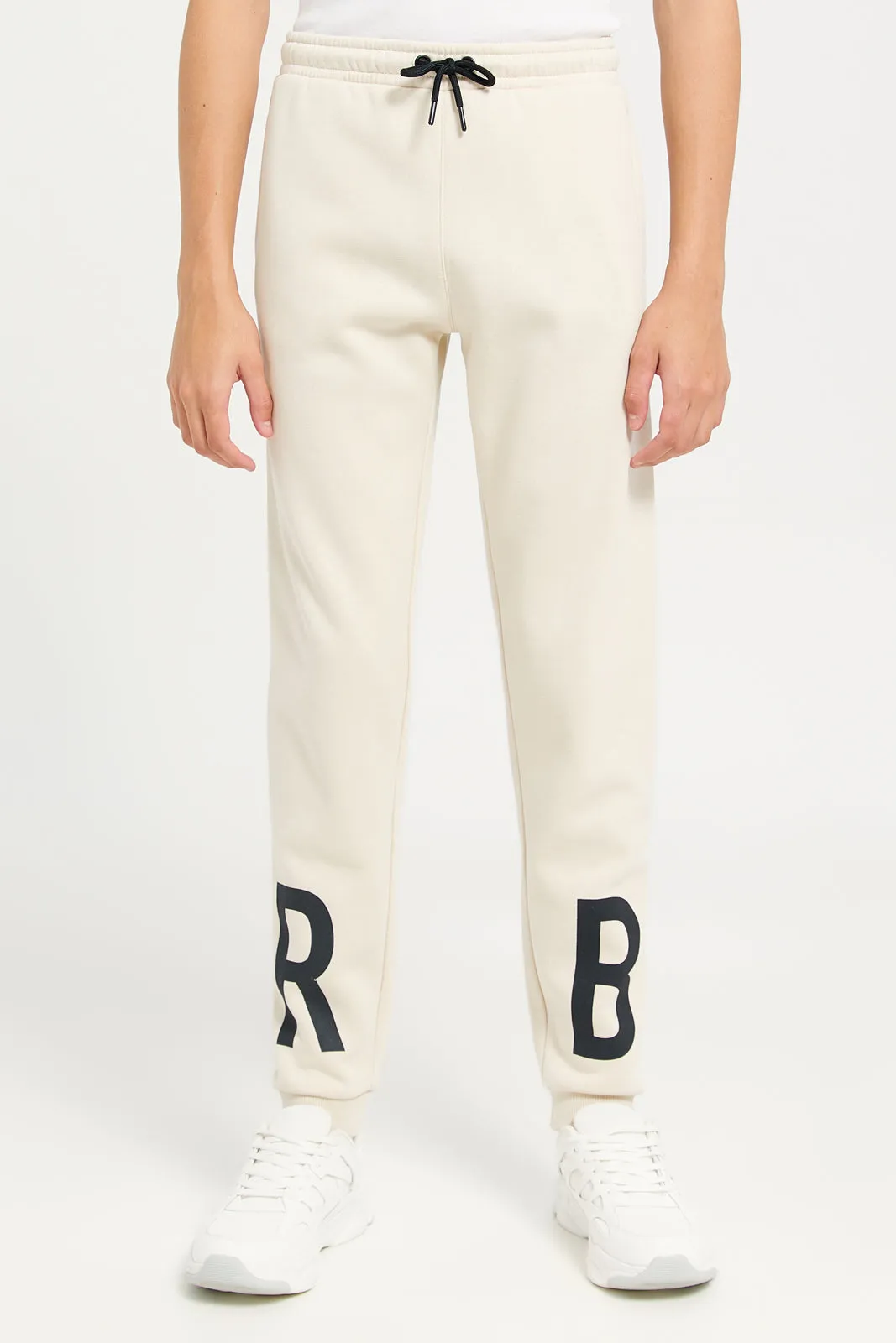 Senior Boys Beige Printed Active Pants sold by Redtag