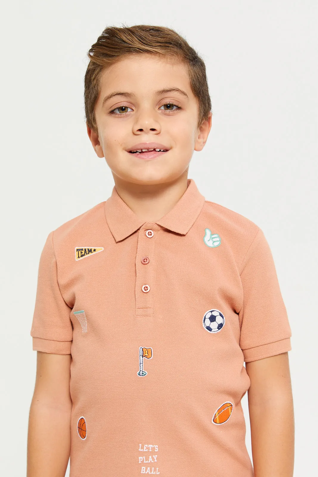 Boys Coral Embroidered Polo T-Shirt sold by Redtag product image thumbnail 4