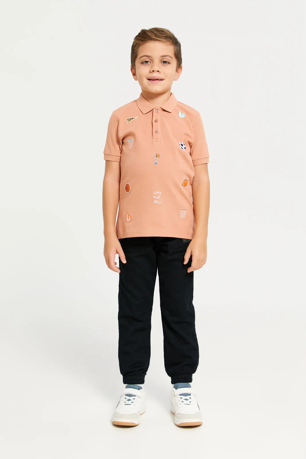 Boys Coral Embroidered Polo T-Shirt sold by Redtag product image thumbnail 2