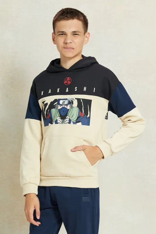 Senior Boys Beige Naruto Hooded Sweatshirt sold by Redtag
