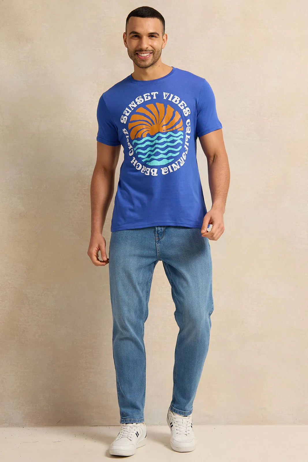 Men Blue Graphic T-Shirt sold by Redtag product image thumbnail 2
