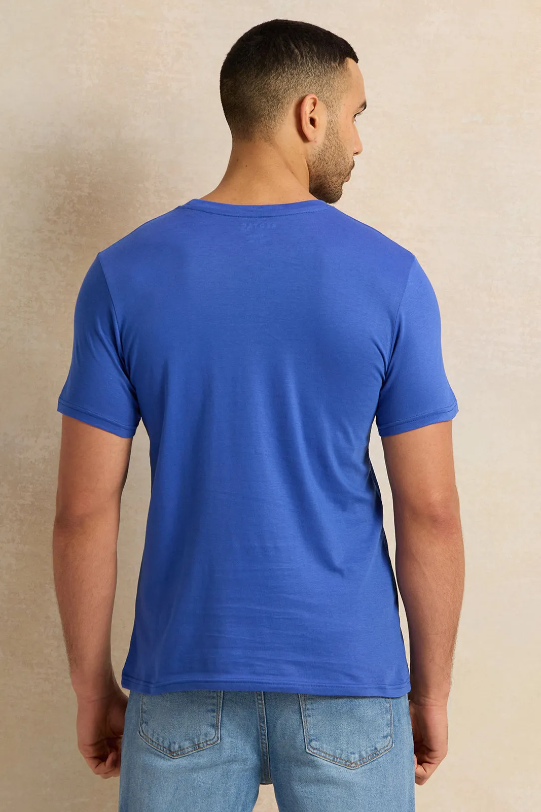 Men Blue Graphic T-Shirt sold by Redtag product image thumbnail 3