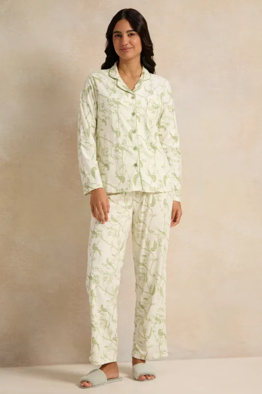 Women Ivory Printed Pajama Set (2 Piece) sold by Redtag