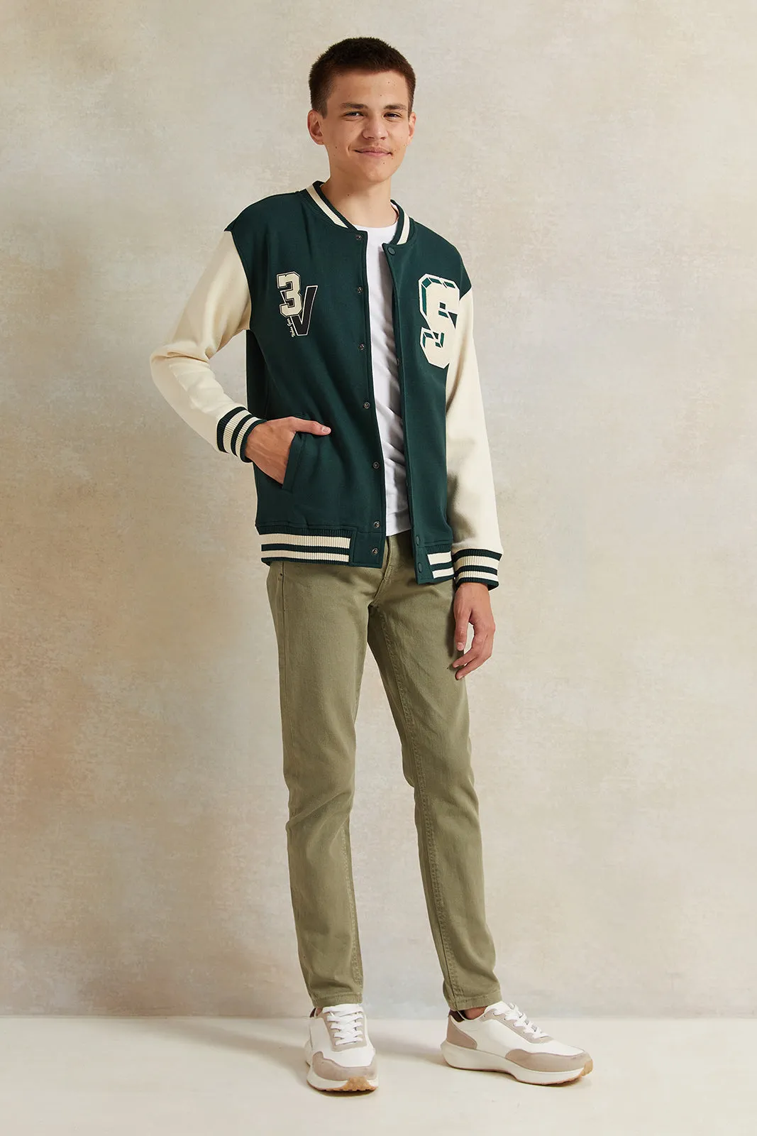 Senior Boys Green Baseball Sweatshirt sold by Redtag product image thumbnail 2