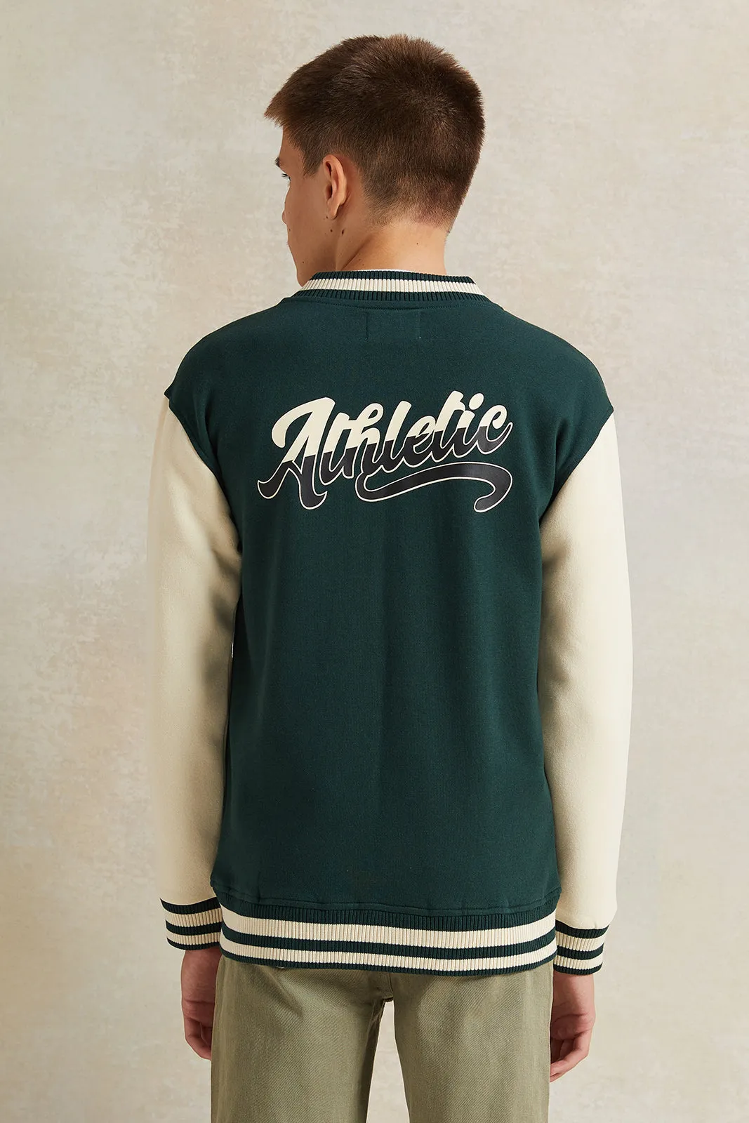 Senior Boys Green Baseball Sweatshirt sold by Redtag product image thumbnail 3