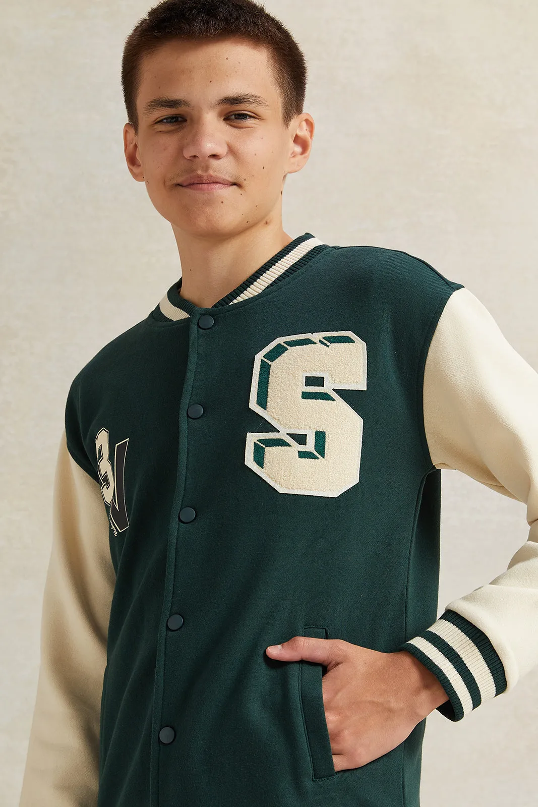 Senior Boys Green Baseball Sweatshirt sold by Redtag product image thumbnail 4