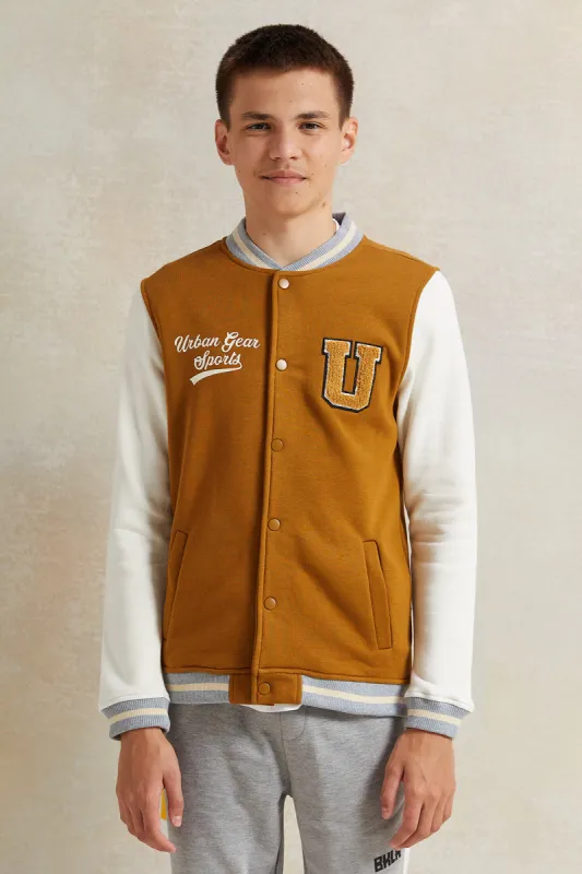 Senior Boys Brown Baseball Sweatshirt sold by Redtag