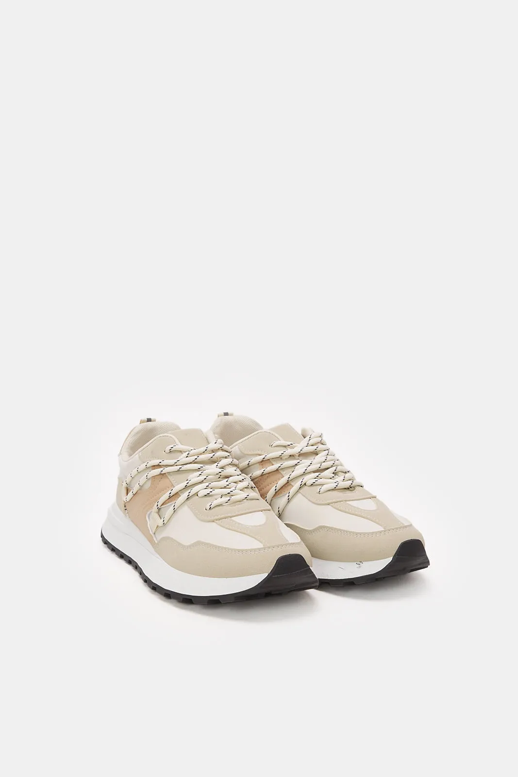 Women Beige Sporty Lace Up Sneakers sold by Redtag product image thumbnail 2