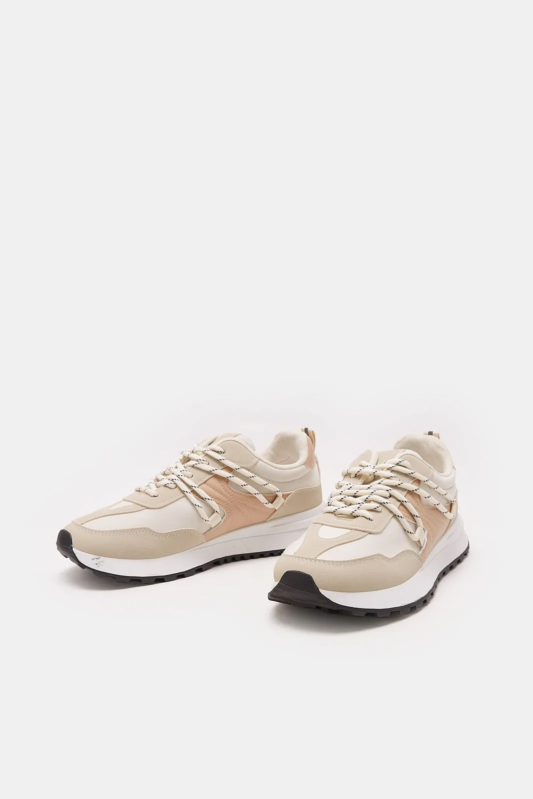 Women Beige Sporty Lace Up Sneakers sold by Redtag product image thumbnail 3